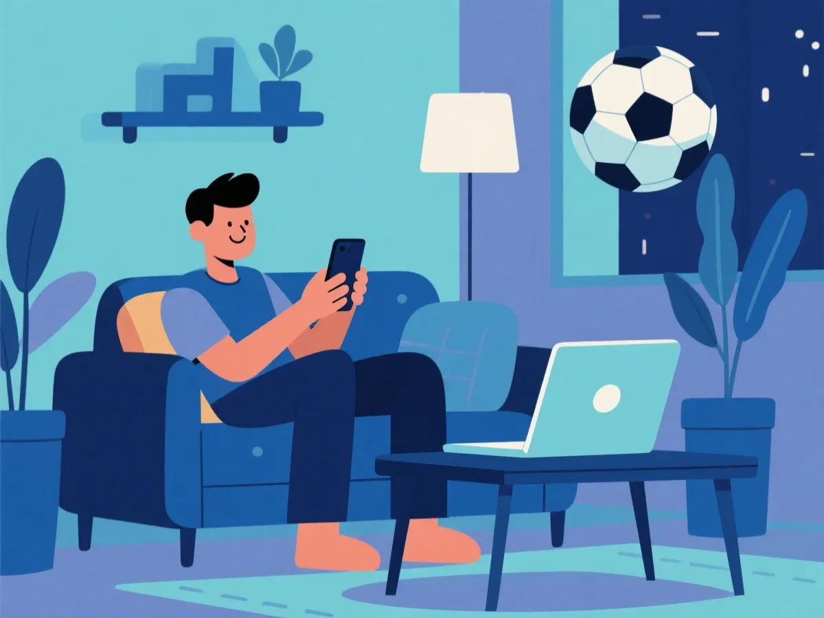 手機與電腦觀看世界盃直播示意