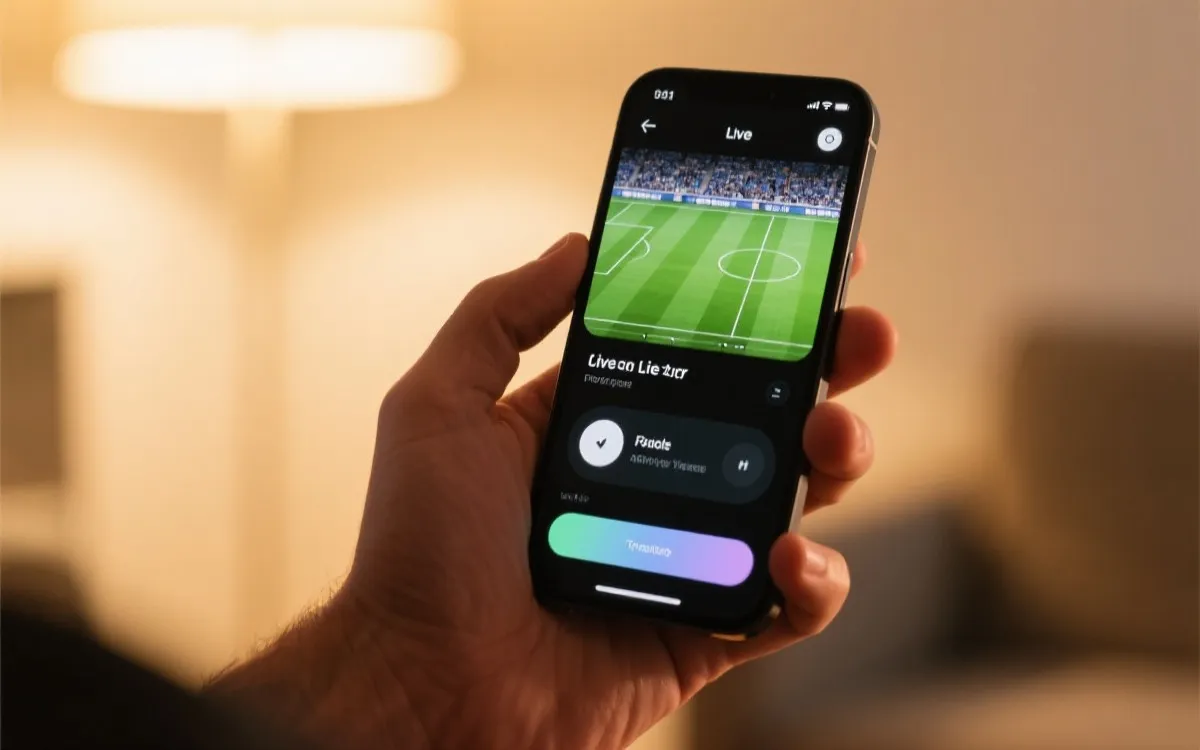 手機觀看直播示意圖